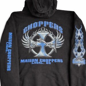 Gildan Black Pullover Hoodie choppers vintage design size xxl